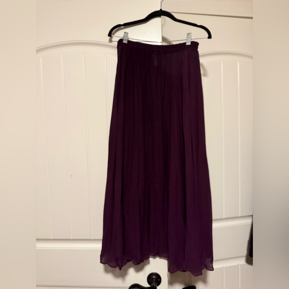 Moda International Pleated Purple Maxi Skirt